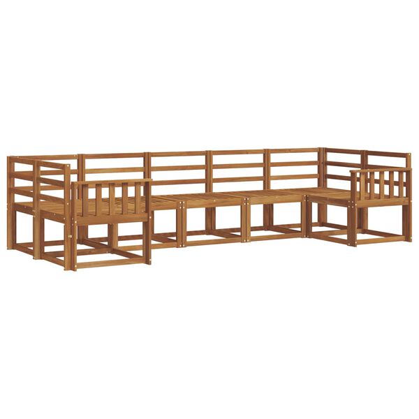 vidaXL Utend&oslash;rs sofa-sett 7 pcs Naturlig Solid akasietre