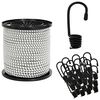 vidaXL Bungee Snorer med Kroker 6 mm Svart og Hvit PP og gummi