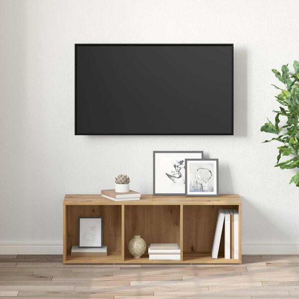 vidaXL TV-benksett Veggmontert Brun 72 x 35 x 37 cm Konstruert tre