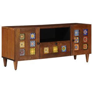 vidaXL TV-skap med skuff Valn&oslash;tt 105 x 33 x 46 cm Massiv mango tre