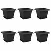 vidaXL Plantepotter 6 pcs Svart 28,5 x 28,5 x 22 cm Plast