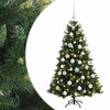 vidaXL Kunstig juletre med julekuler 120 cm 150 LED-lys Varmhvit