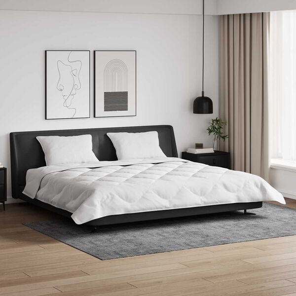 vidaXL Dyne med Puter med pute 3 pcs Hvit Mikrofiber og Dunfjær