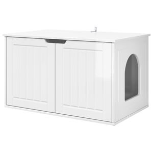 vidaXL Katt Hus Glanset Hvit 85 x 55 x 50,5 cm Konstruert tre