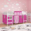 vidaXL Kiddos Loft Senge Ramme med Gardiner Hvit og Rosa 90 x 200 cm