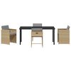 vidaXL Hage Spisegruppe med pute 5 pcs Beige polyrotting