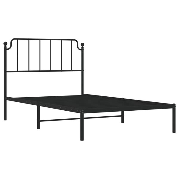 vidaXL Sengeramme i metall med hodegavl svart 107x203 cm