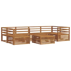 vidaXL Utend&oslash;rs sofa-sett 7 pcs Naturlig Solid akasietre