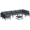 vidaXL Hagesofa Set 8 stk. Svart St&aring;l