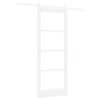vidaXL Skyved&oslash;r ORKDAL Hvit 83 x 211 cm Massivt furutre og glass