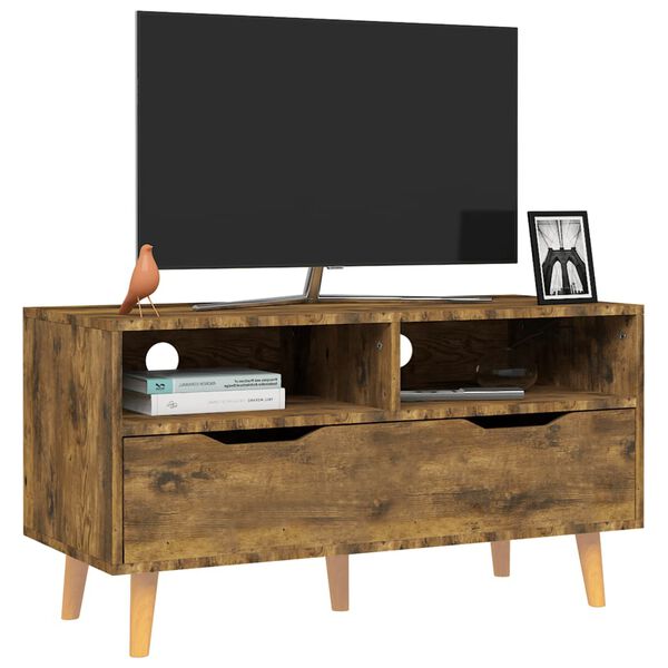 vidaXL TV-benk røkt eik 90x40x48,5 cm konstruert tre