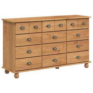 vidaXL Skap med skuffer ASKIM Brun 79 x 40 x 133,5 cm Massiv furu