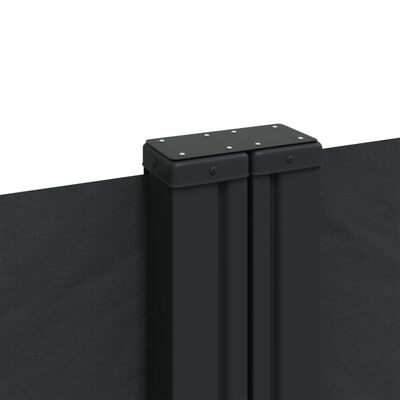 vidaXL Uttrekkbar sidemarkise 220x1000 cm svart