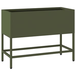 vidaXL Hevet Hageplante Olivengr&oslash;nn 60 x 26 x 45 cm St&aring;l