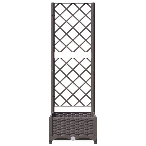 vidaXL Plantekasse med espalier brun 40x40x121,5 cm PP