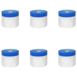 vidaXL Maskering film med limtape Transparent og bl&aring;