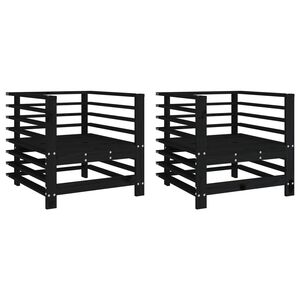 vidaXL Hagestoler 2 stk svart heltre furu