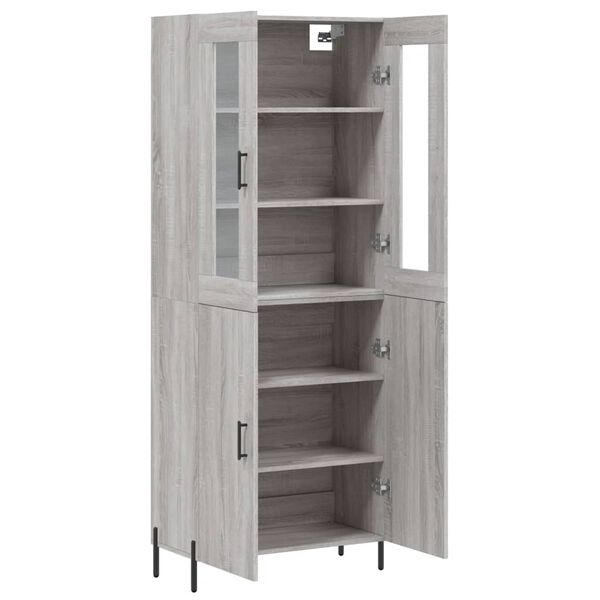 vidaXL Highboard grå sonoma 69,5x34x180 cm konstruert tre