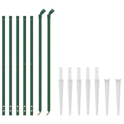 vidaXL Nettinggjerde med stolpespyd grønn 0,8x10 m