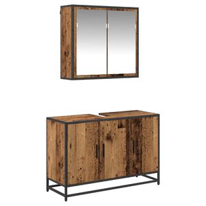 vidaXL Baderomsinnredningssett 2 stk. Gamle tre 90 x 33 x 60 cm