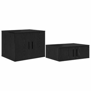 vidaXL Oppbevaringsskap 2 pcs Svart Eik 127 x 41 x 40 cm