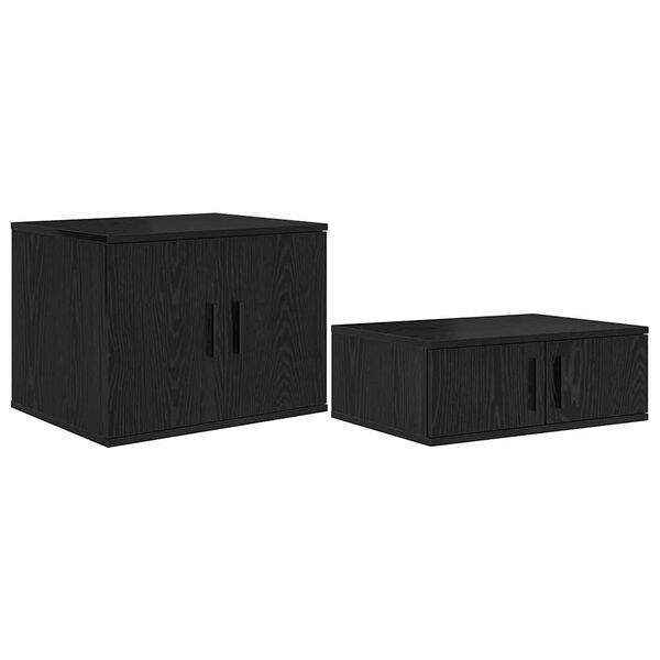vidaXL Oppbevaringsskap 2 pcs Svart Eik 127 x 41 x 40 cm