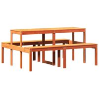 vidaXL Piknikbord voksbrun 160x134x75 cm heltre furu