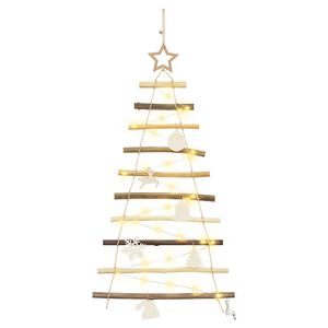 vidaXL Juletre med 30 LED Naturlig 90 cm heltre ask