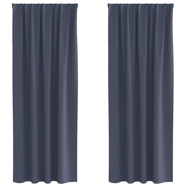 vidaXL M&oslash;rkleggende Gardiner med Ringer 2 pcs Antrasitt 225 x 140 cm
