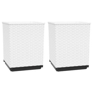 vidaXL Plantekasser 2 stk hvit 30x30x37 cm polypropylen