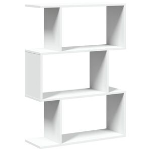 vidaXL Romdeler bokhylle 3-etasjers hvit 70x24x97 cm konstruert tre