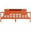 vidaXL Seng med bokhylle uten madrass voksbrun 200x200 cm heltre furu