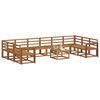 vidaXL Utend&oslash;rs sofa-sett 11 pcs Naturlig Solid akasietre