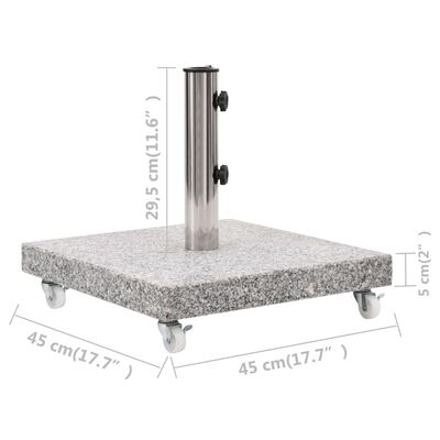 vidaXL Parasollfot granitt 30 kg kvadratisk grå