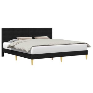 vidaXL Sengestamme med hodegjerde Svart 180 x 200 cm Stoff