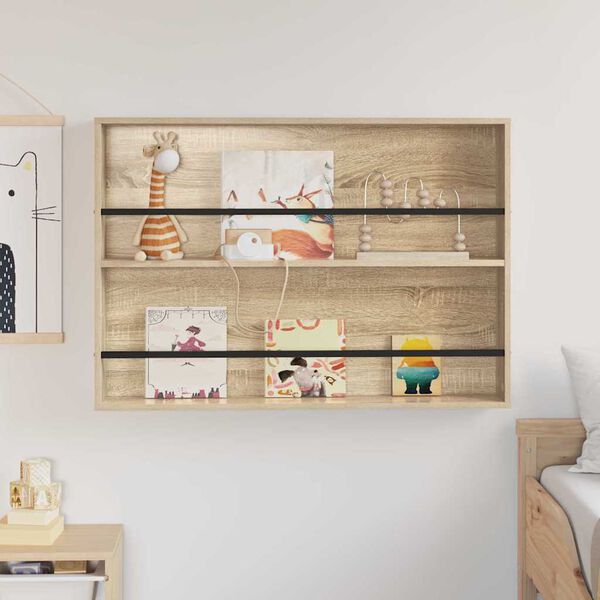 vidaXL Magasinreol Sonoma eik 100 x 12 x 70 cm Konstruert tre