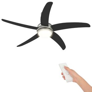 vidaXL Takvifte med lys og fjernkontroll &Oslash; 130 cm Svart