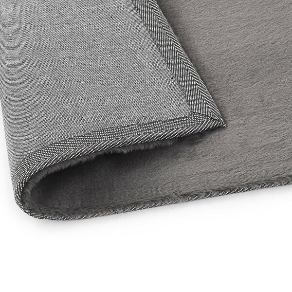 vidaXL Teppe 160x230 cm kunstig kaninskinn m&oslash;rkegr&aring;