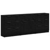 vidaXL Serviesskap 3 stk. Svart Eik 181 x 30 x 70 cm Konstruert tre