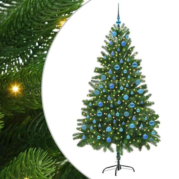 vidaXL Juletre med 300 LED med stativ gr&oslash;nn 180 cm PE