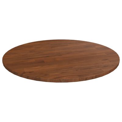 vidaXL Rund bordplate mørkebrun Ø60x1,5 cm behandlet heltre eik