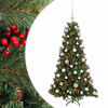 vidaXL Kunstig juletre med julekuler 150 cm 150 LED-lys Varmhvit
