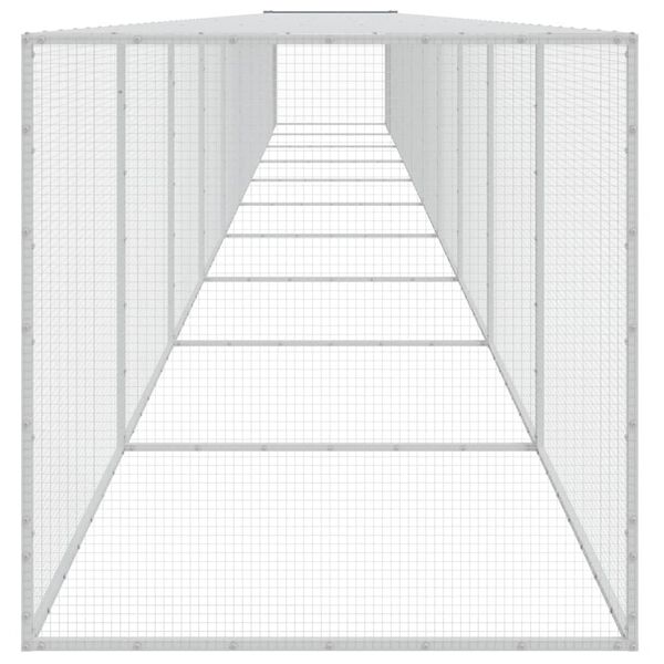 vidaXL Kyllingbur med tak lysegr&aring; 1003x98x90 cm galvanisert st&aring;l