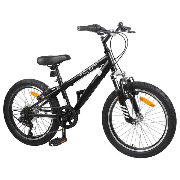 vidaXL Kids Mountain Bike 20 Tommer 6-Speed for 5-8 &aring;r gamle Svart