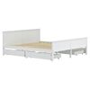 vidaXL Sengeramme med 4 skuffer hvit heltre furu 180x200 cm