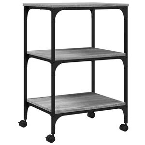 vidaXL Skriverbord 3 hyller gr&aring; sonoma 50x41x75 cm konstruert tre