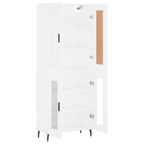 vidaXL Highboard hvit 69,5x34x180 cm konstruert tre