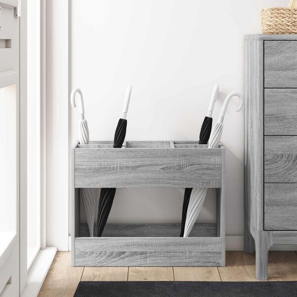 vidaXL Parasollstativ Gr&aring; Sonoma 65 x 24 x 50 cm Konstruert tre