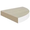 vidaXL Hjørnehyller vegghengt 4 stk eik og hvit 35x35x3,8 cm MDF