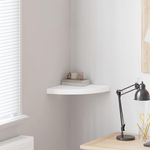 vidaXL Flytende hj&oslash;rnehylle hvit 35x35x3,8 cm MDF